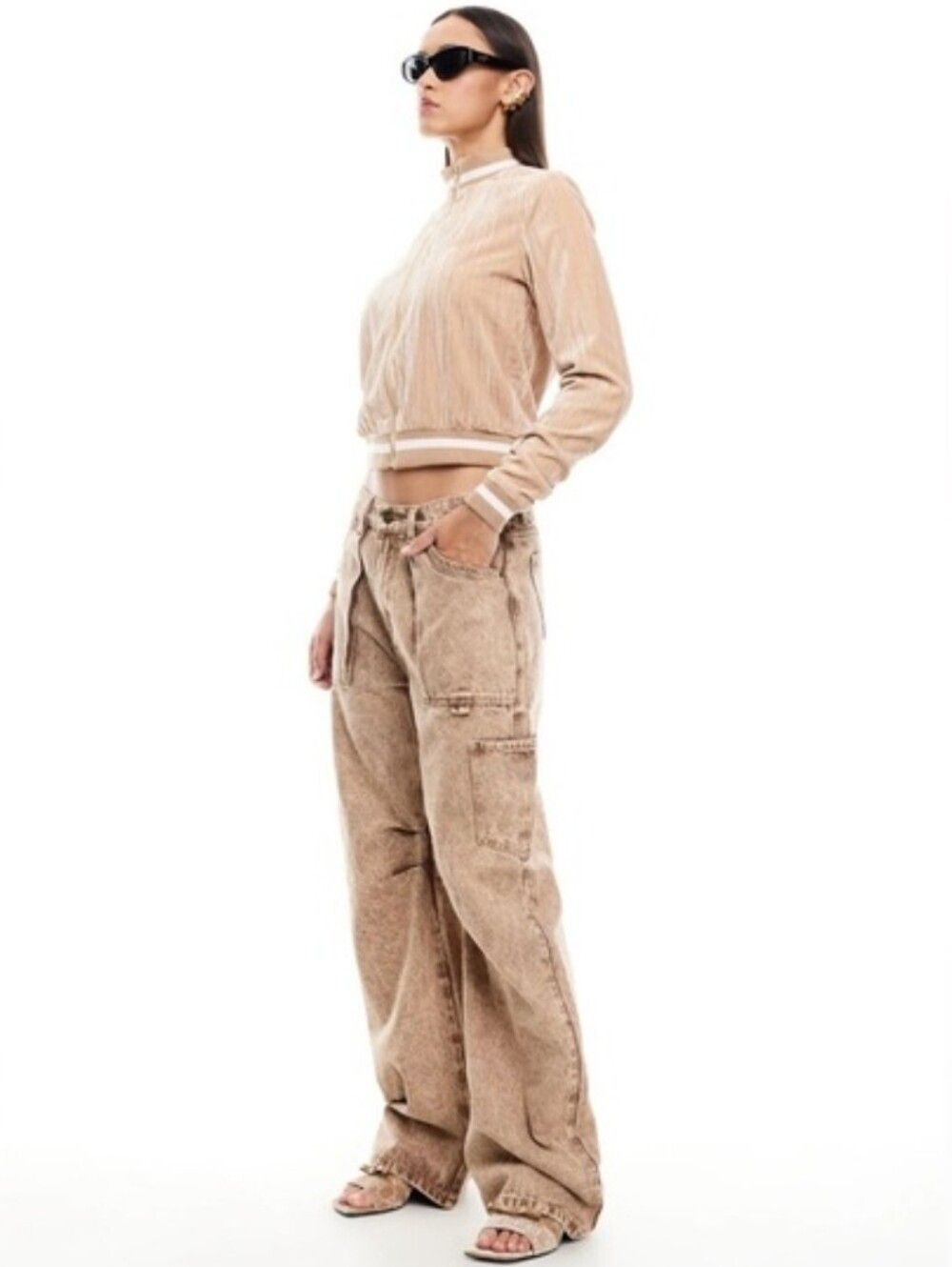 Lioness MIAMI VICE TAN WASH Denim Barrell Size SMALL - Picture 3 of 10
